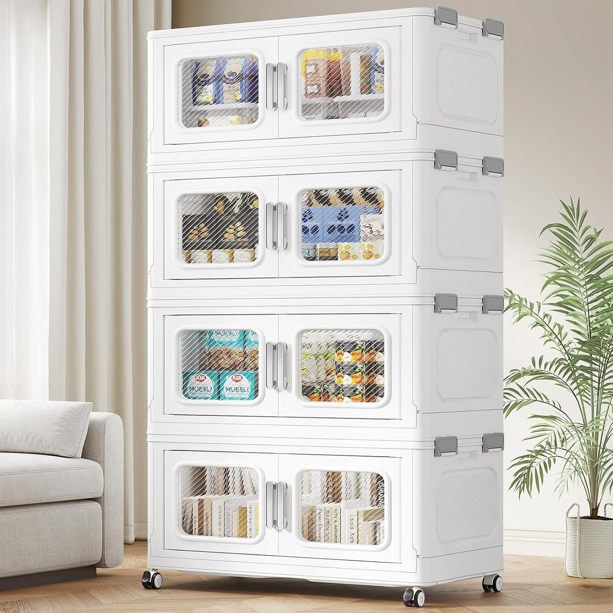 BROVIEW Contenedor de almacenamiento apilable extragrande de 600 cuartos de