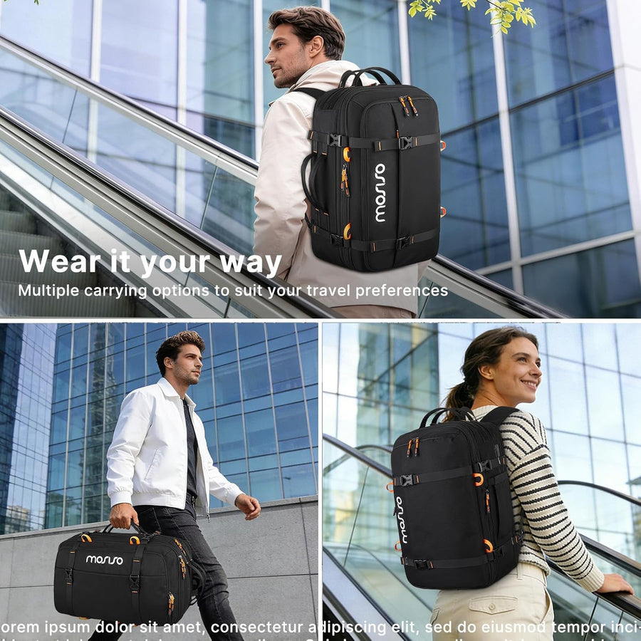MOSISO Mochila de viaje de 40 L para hombre, mochila grande con pue...