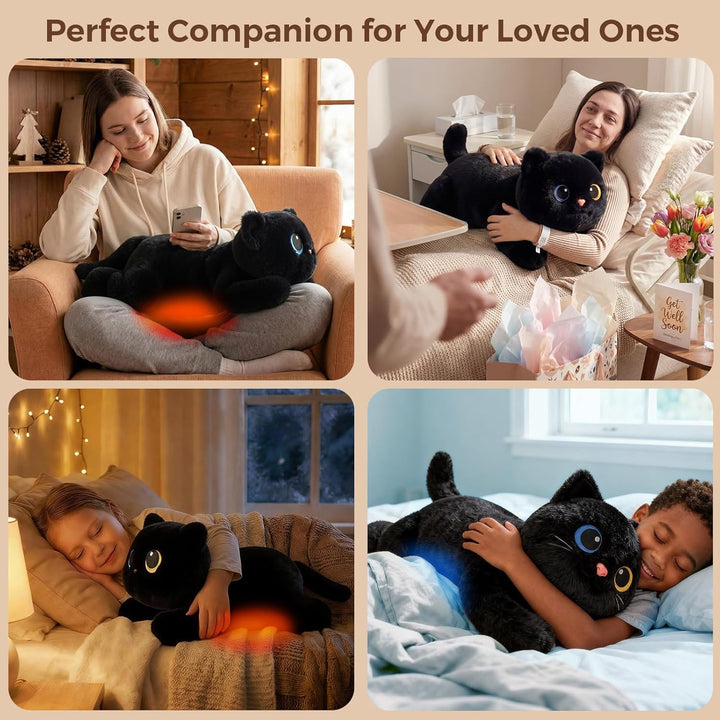 Mewaii Animales de peluche con peso de 5 libras ajustable, calentab...
