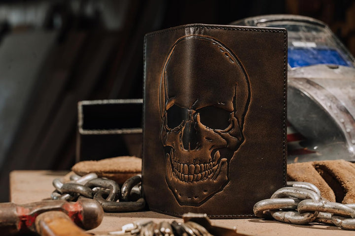 House of Jack Co. Cartera larga para hombre | Cuero de grano comple...