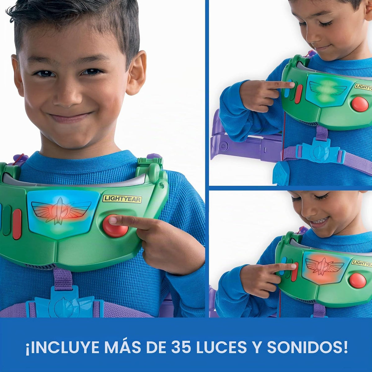 Mattel Disney y Pixar Toy Story 5 Hi-Tech Space Ranger Jetpack, Kit de Juego para Niños, Alas que se Transforman, Luces y Sonidos, Correa Ajustable