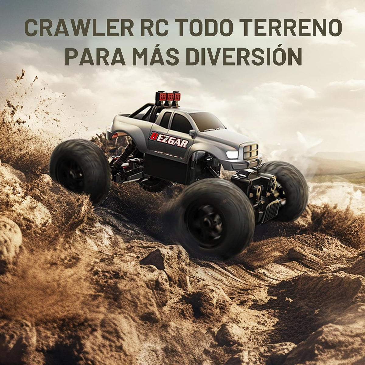 BEZGAR Monster Truck Toys - Camiones monstruo de control remoto 1:14 para