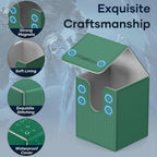 Mlikero Paquete de 4 Cajas para Mazos de Cartas, Caja para Mazo Commander Contiene más de 400 Cartas con Funda Individual con 4 Separadores, Caja Magnética de Cuero para Cartas Compatible con MTG, TCG