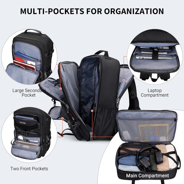 WITZMAN Mochila de viaje de mano para hombre, grande, convertible d...