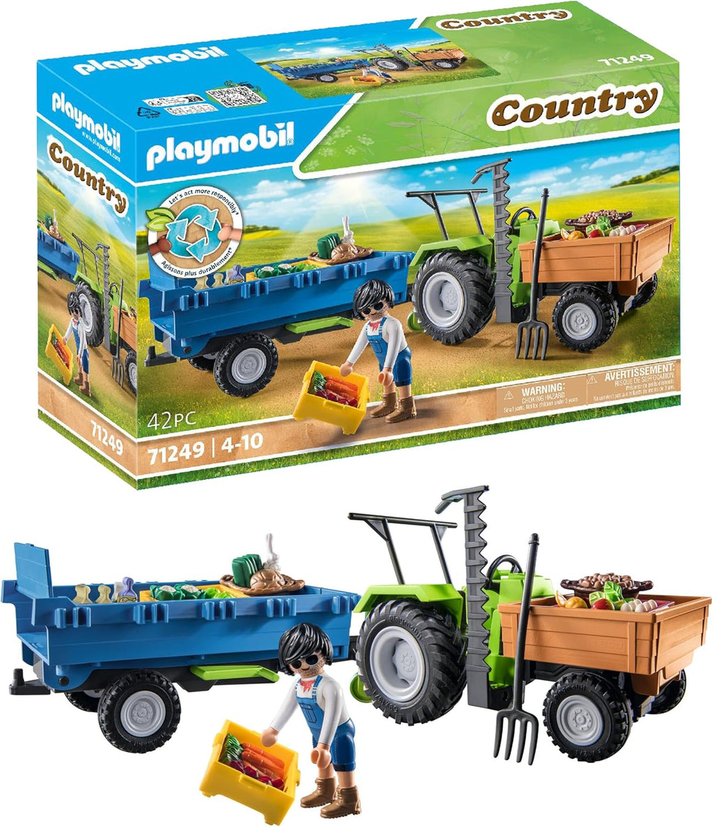 Playmobil Tractor cosechador con remolque