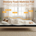 Colchón plegable Twin de espuma viscoelástica, colchoneta para dormir tri-plegable