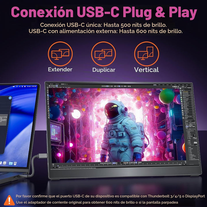 cocopar Monitor portátil de 17.3 pulgadas 4K UHD 60Hz 150% sRGB Mon...