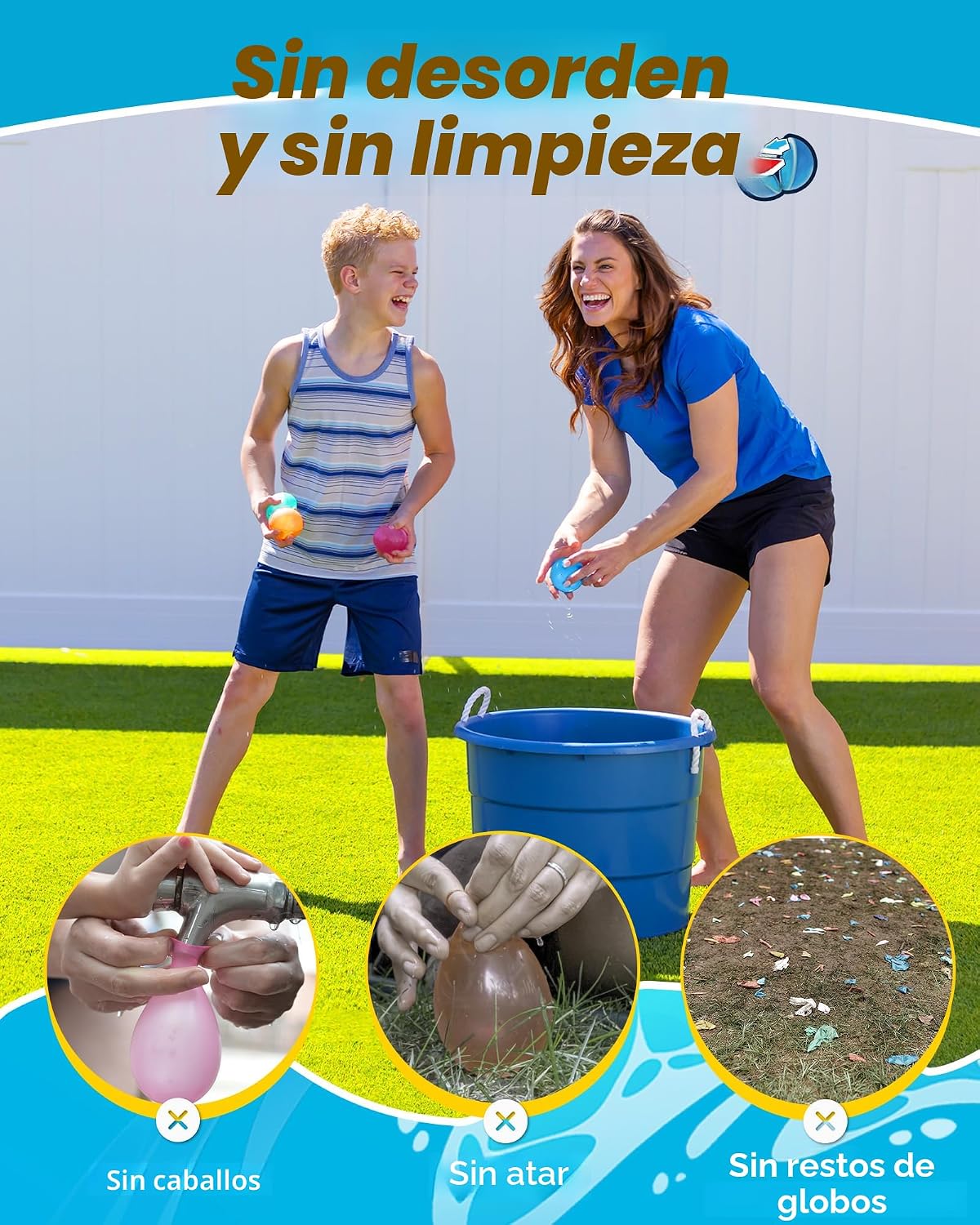 6 globos de agua reutilizables – Bolas de agua de llenado rápido para niños de 4 a 8 años – Bomba de agua autosellante recargable para fiesta de verano, piscina, juguetes de playa al aire libre para niños de 8 a 12 años