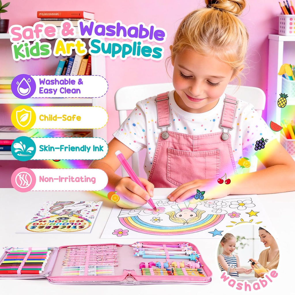 MAIGOZON 56 Pcs Marcadores Aromáticos para Arte, Suministros para Niños 4-8 años, Regalo de Juguete Unicornio