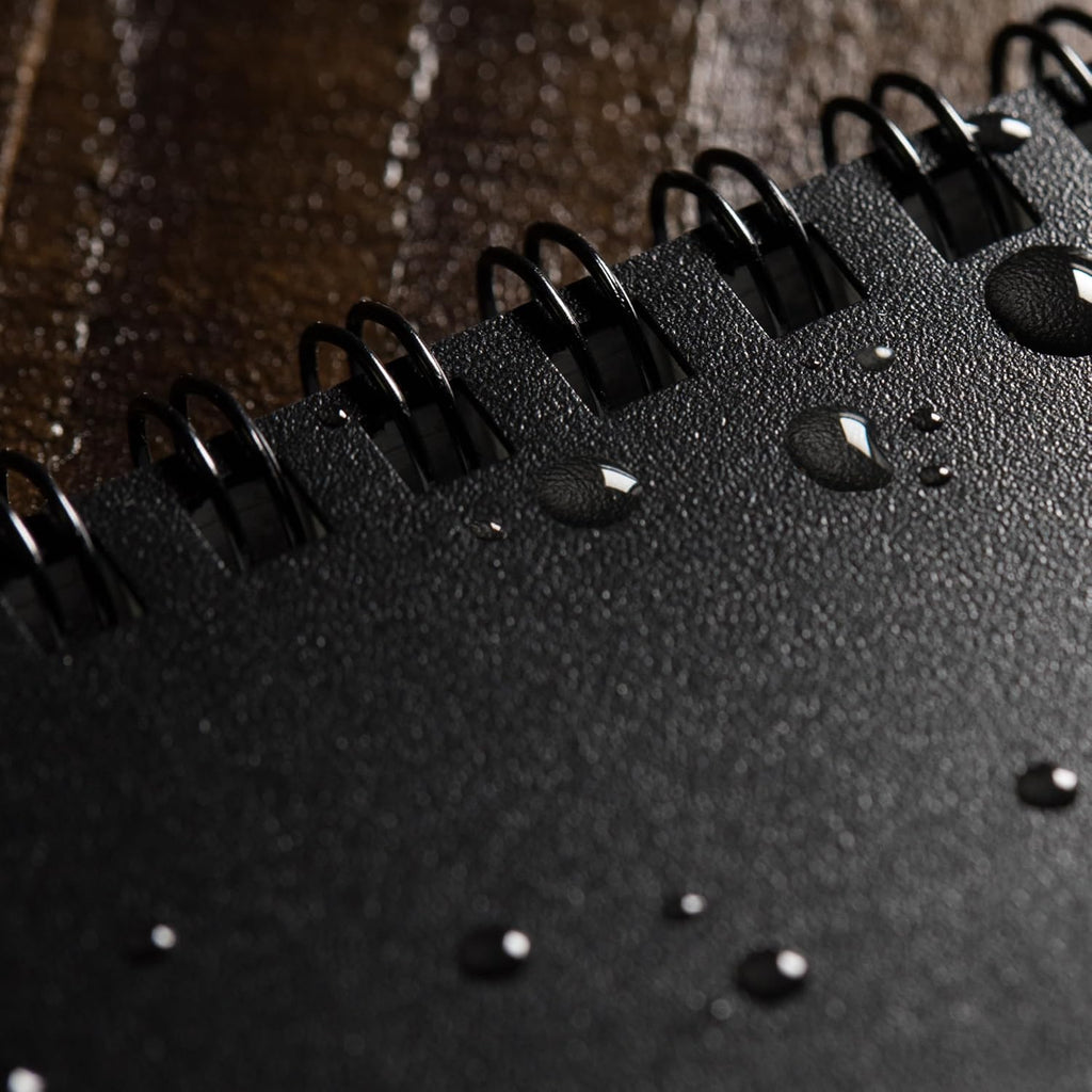 Rite In The Rain Cuaderno de espiral lateral resistente a la intemperie, 4.625 x 7 pulgadas, cubierta negra, patrón universal, paquete de 3 (No. 773L3)