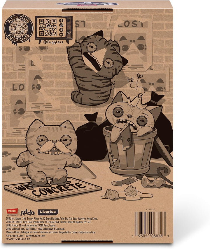 Fuggler Alley Cats juguete de peluche de 9 pulgadas (Cheezee) blanc...