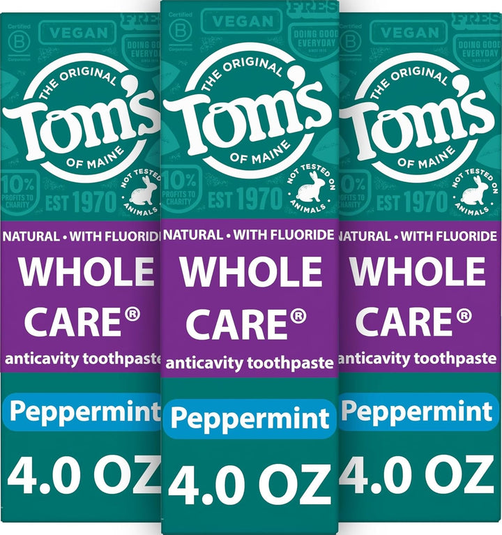 Tom's of Maine Whole Care Pasta de dientes natural con flúor, m...