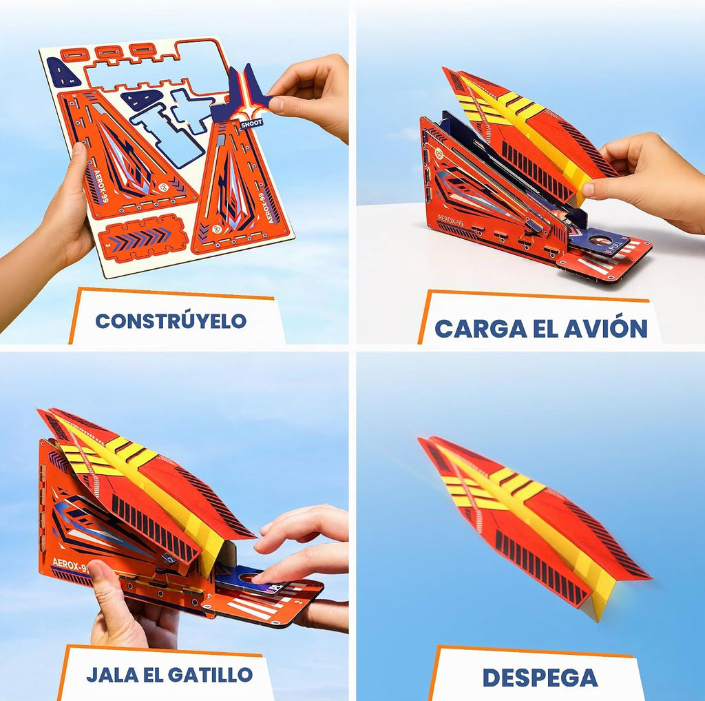 Doctor Jupiter Kit de lanzador de aviones de papel para niños a partir de 6