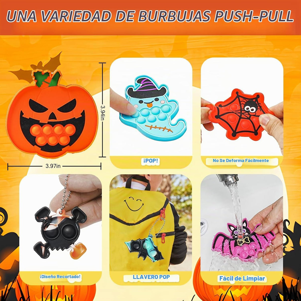 600 piezas de recuerdos de fiesta de Halloween para niños, juguetes para ansiedad a granel, premios para niños, juguetes de Halloween, regalos de golosinas, caja de premios del tesoro de carnaval