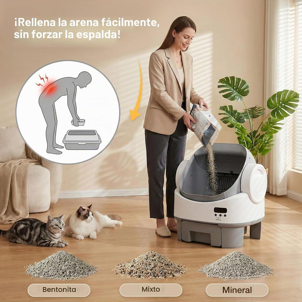 WARCAT Caja de arena automática, parte superior abierta, cerradura para