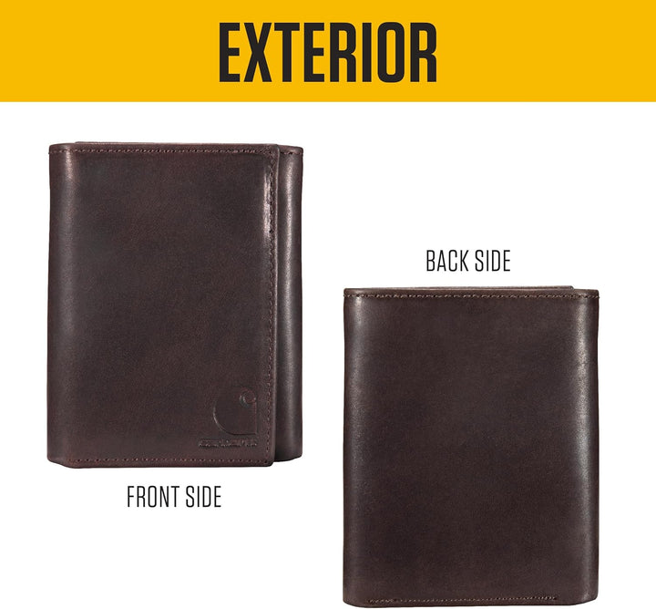 Carhartt Carteras duraderas de cuero marrón aceitado para hombre, d...