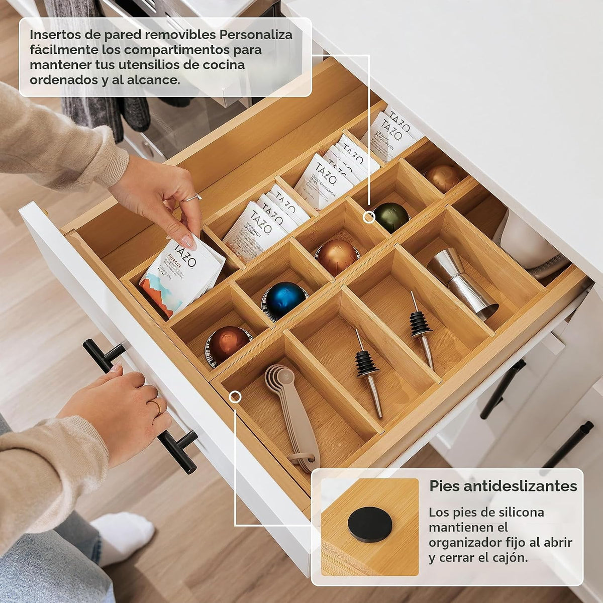 Organizador de bolsas de té y cápsulas de café, pequeño