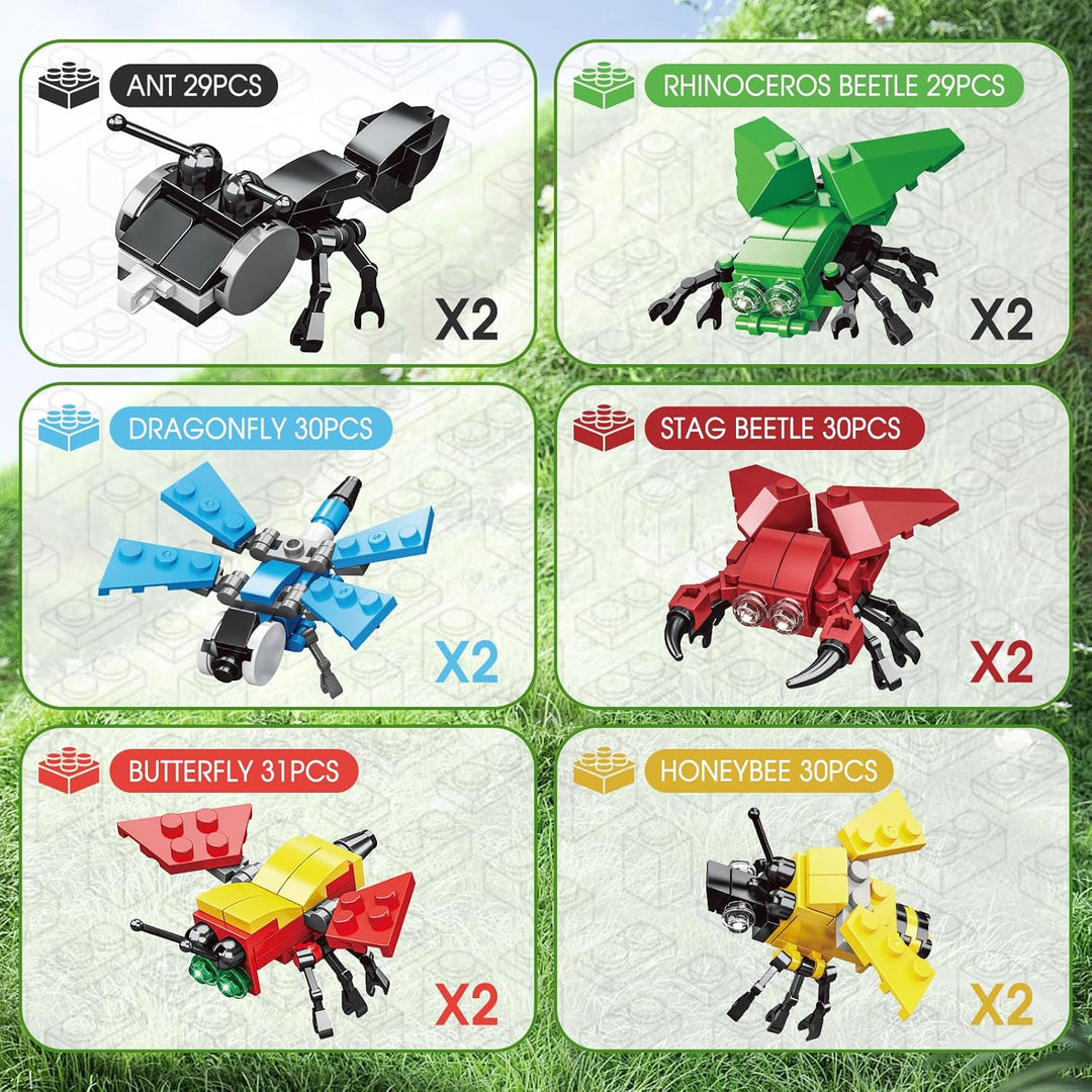 LEBOCADO Mini juegos de bloques de construcción, 12 piezas de bloqu...
