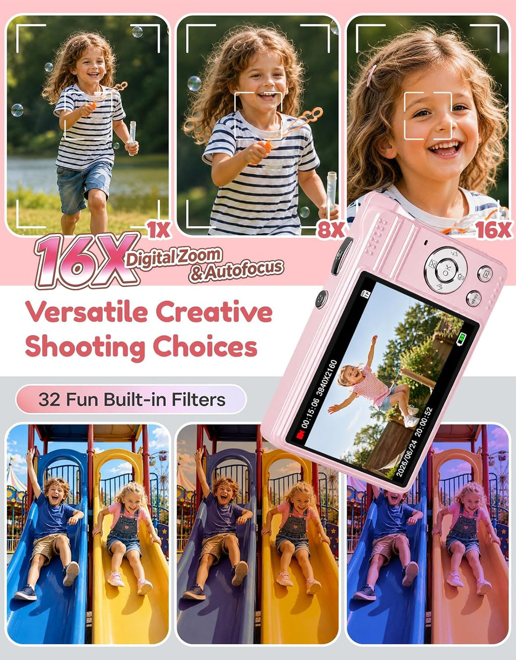 MOMILLA Cámara digital,Cámara subacuática 4K Vlogging,Cámara de 50MP para