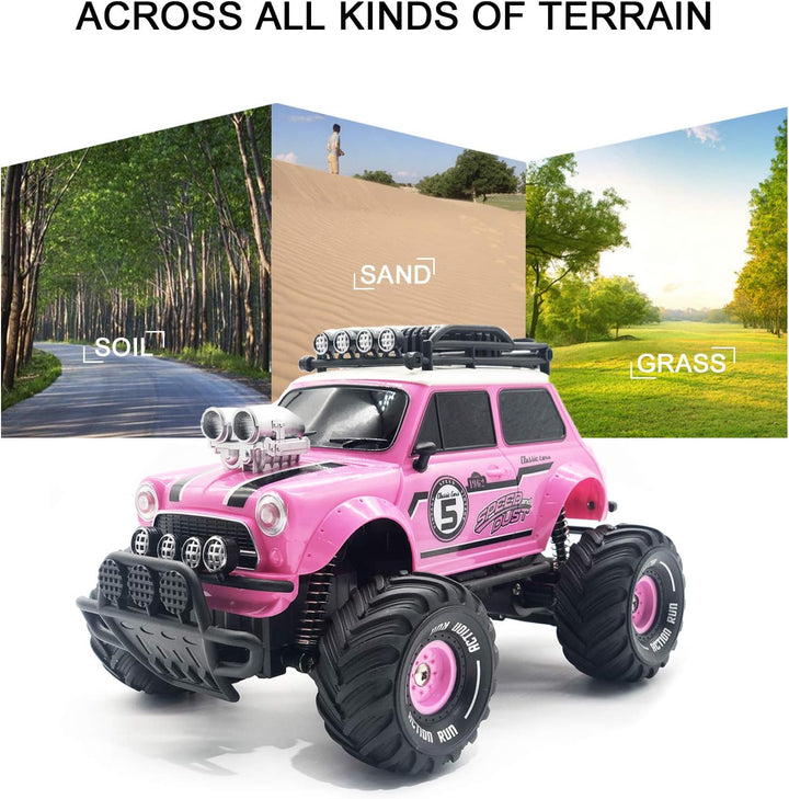 10Leccion Auto a control remoto para niñas, camión RC rosa con dos...
