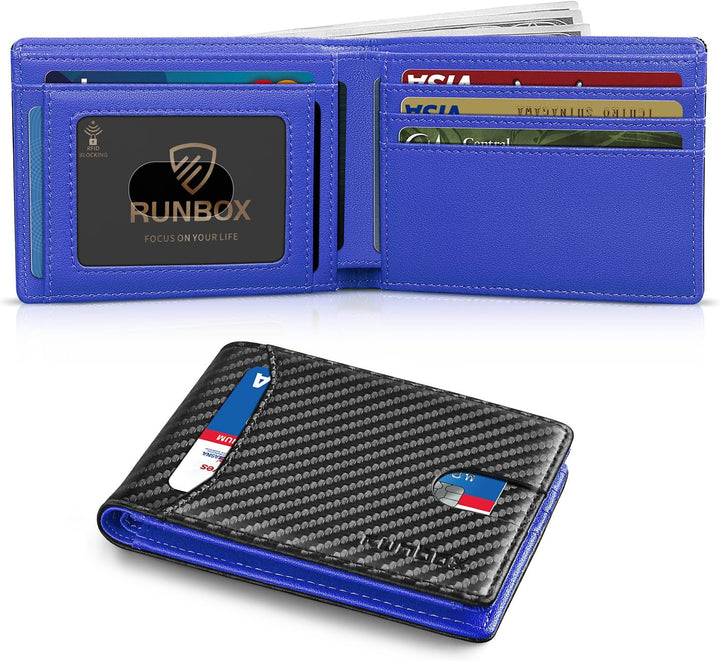 RUNBOX Cartera delgada para hombre, 11 ranuras para tarjetas de cré...