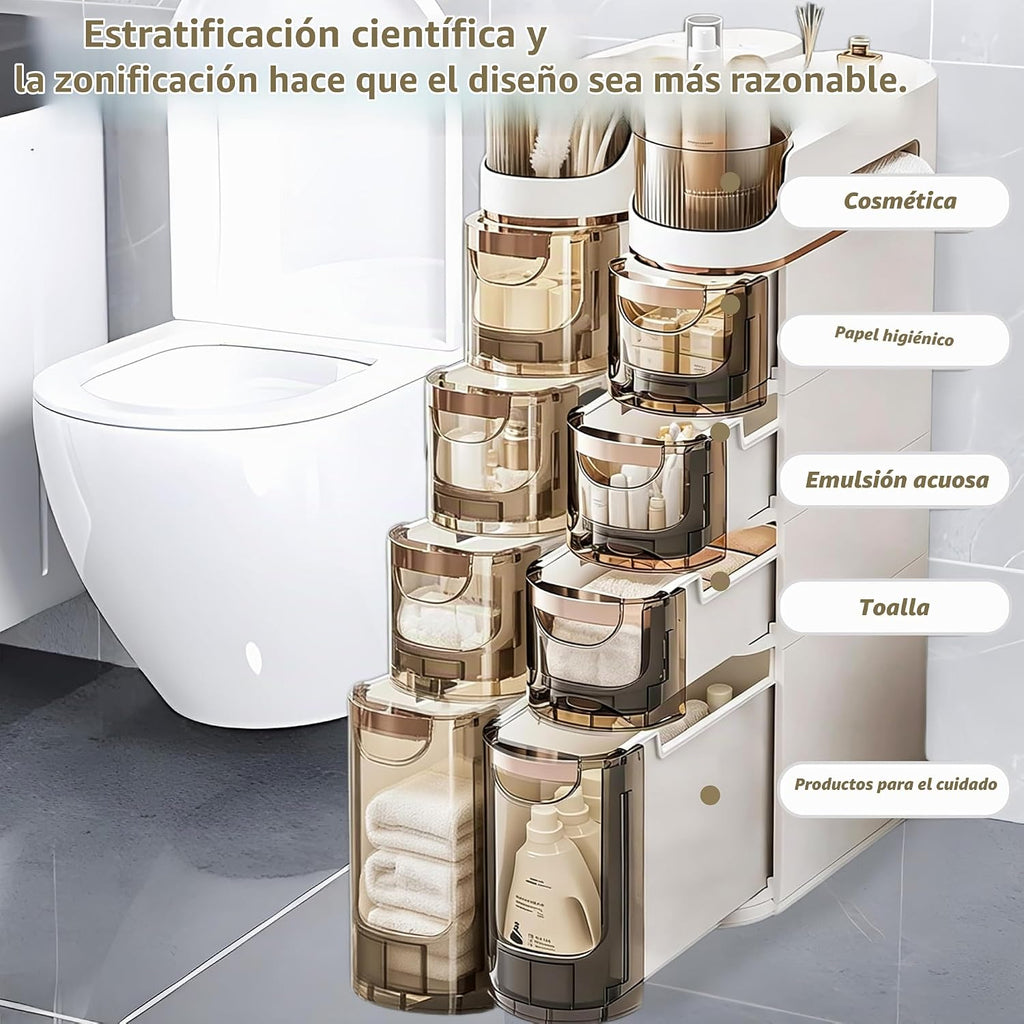 BGYMF Armario de almacenamiento estrecho de 3 niveles para baño, móvil