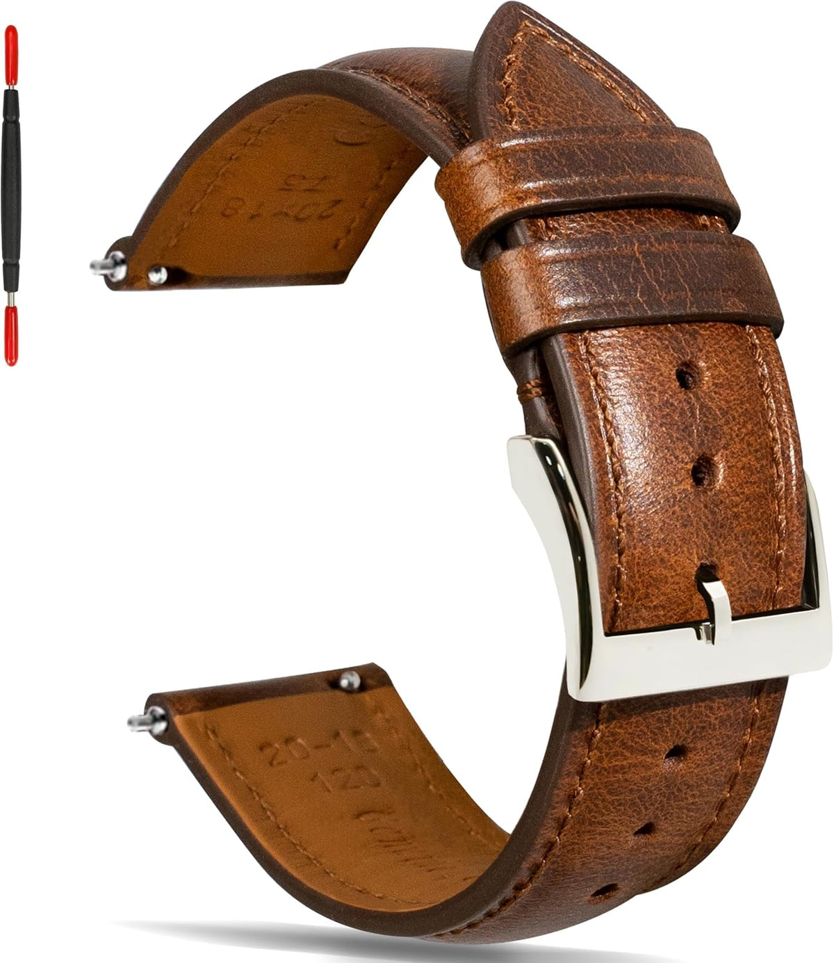 Correa de reloj de piel de liberación rápida 14mm 16mm 18mm 19mm 20mm 21mm 22mm 24mm, correas de reloj de cuero auténticas curtidas con aceite vintage, tiras de reloj de repuesto para