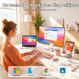 TECKNET Teclado y Mouse Inalámbricos Coloridos Combo, Bluetooth Dua...