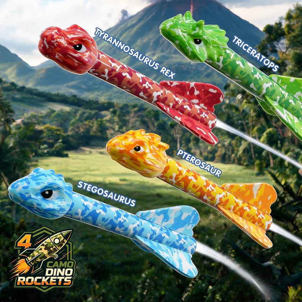 Juguetes de dinosaurio para niños de 3 a 5 años, lanzacohetes de camuflaje