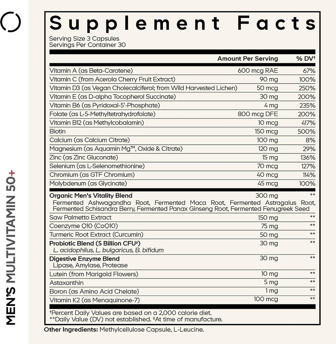 Codeage Suplemento multivitamínico 50+ para hombre, vitaminas esenc...