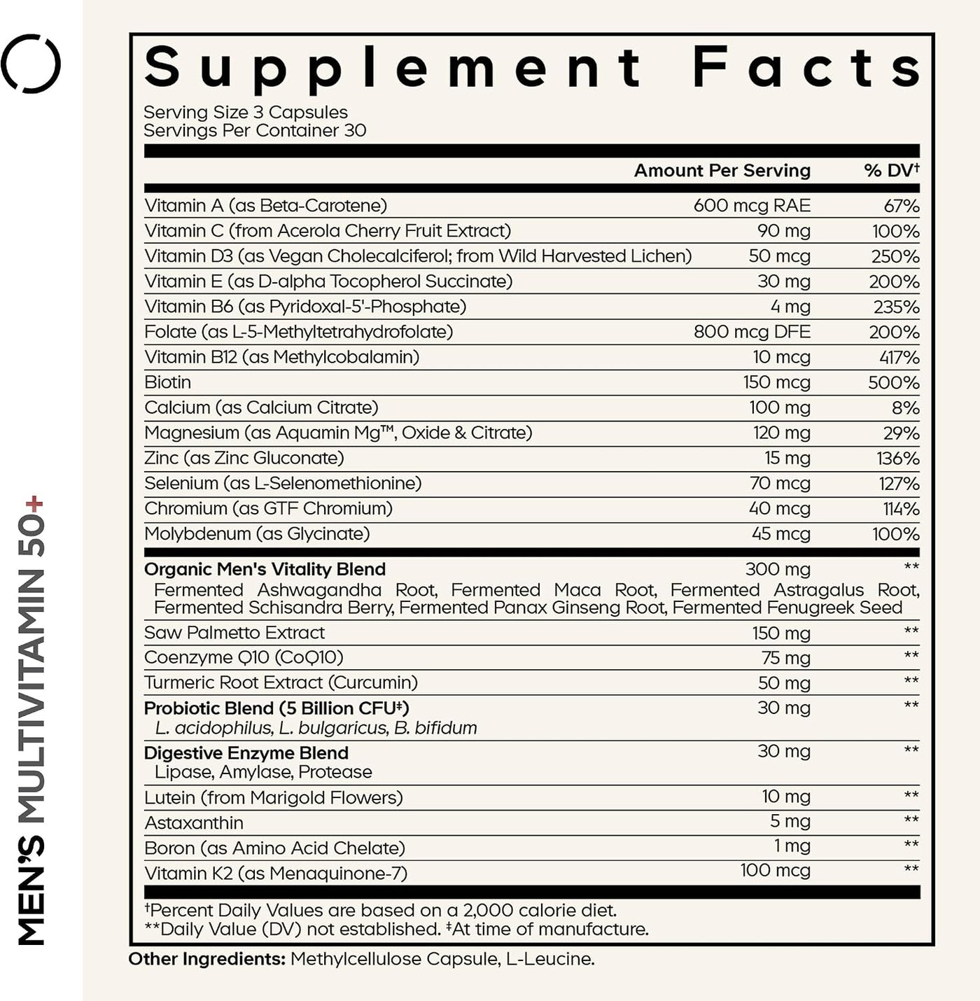 Codeage Suplemento multivitamínico 50+ para hombre, vitaminas esenc...