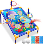 Juego de lanzamiento de bolsas de frijoles de animales, juego de lanzamiento al aire libre, suministros de fiesta familiar para niños, regalo para cumpleaños o Navidad para niños pequeños de 3, 4, 5