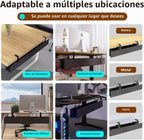 Bandeja de gestión de cables debajo del escritorio de 48" para juego, Negro sin taladro, Organizador de cables para PC, Grande anti-hundimiento para ocultar cables, Red de gestión de cables furtiva para estación de batalla (Negro, 47.8")