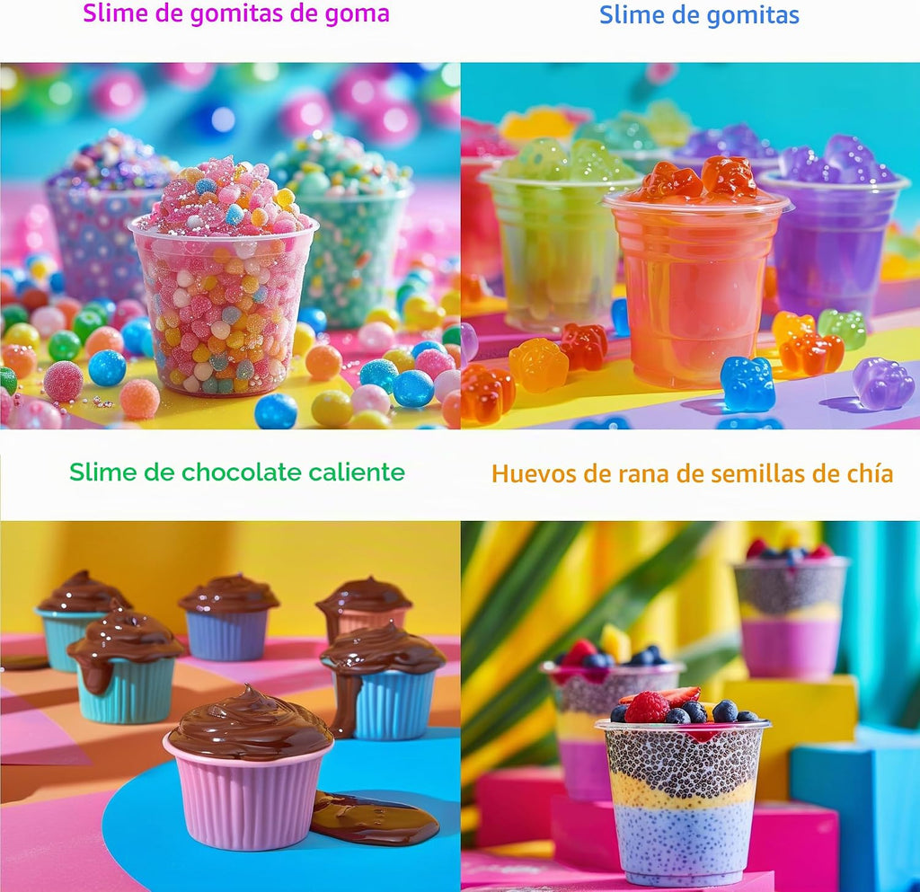 Playz Kit de fabricación de dulces de baba comestibles para niños de 8 a 12 años – Kit de ciencia de química de alimentos para niños con 25 experimentos para hacer chocolates de baba, kits de ciencia
