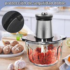 Cuenco de vidrio de 16 tazas 850 W procesador eléctrico de alimentos, temporizador LED. Cuchilla de 6 filos de corte de 3 niveles para picar, picar, ideal como picadora de carne, picadora de verduras frescas, proceso de alimentos para mascotas en la