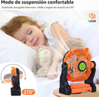 TDLOL Ventilador portátil a batería recargable, ventilador de campi...