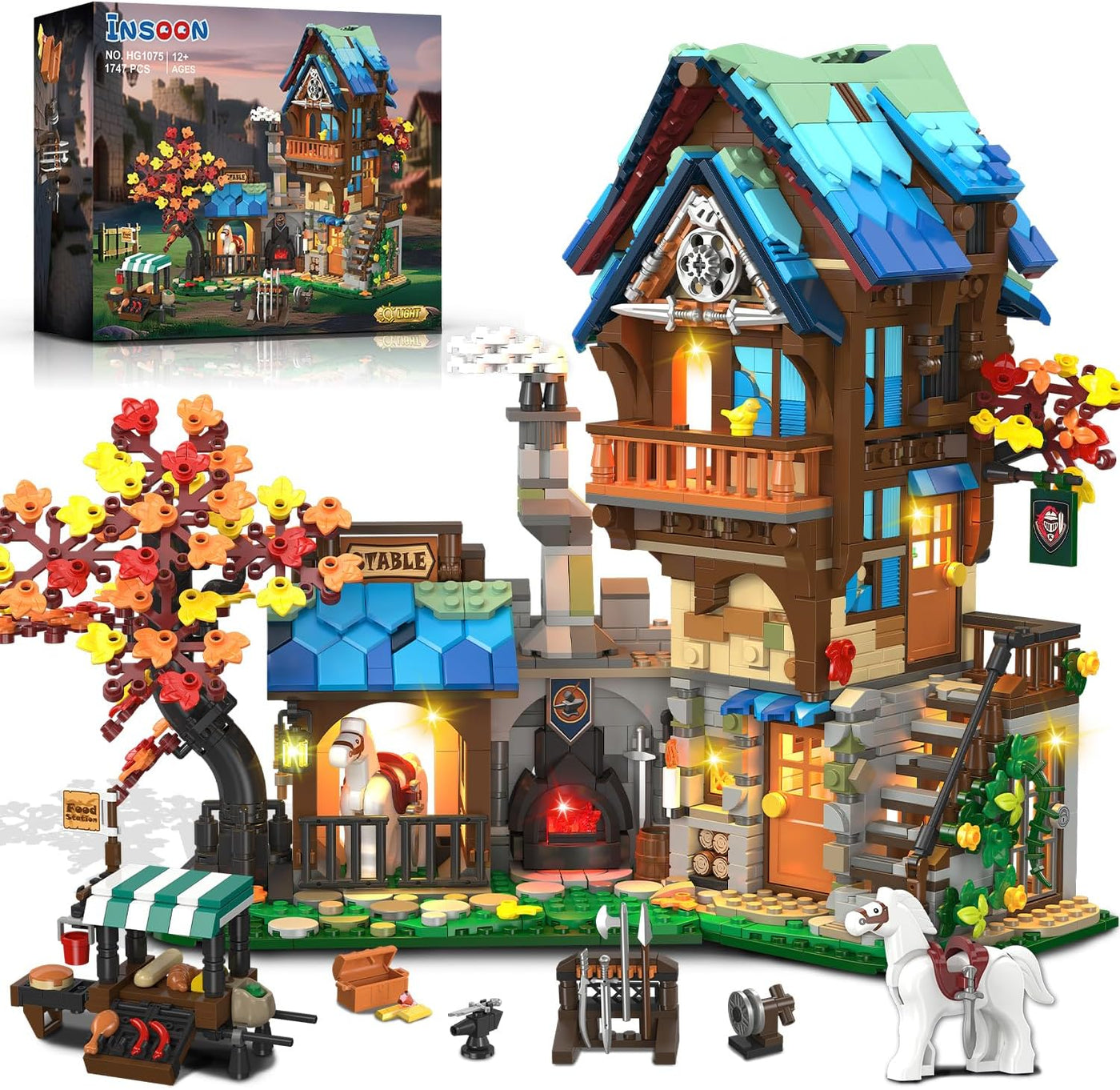 Juego de construcción medieval para adultos arquitectura