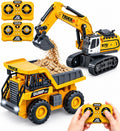 2P Mini Excavadora RC y camión volquete juguete conjunto, construcción