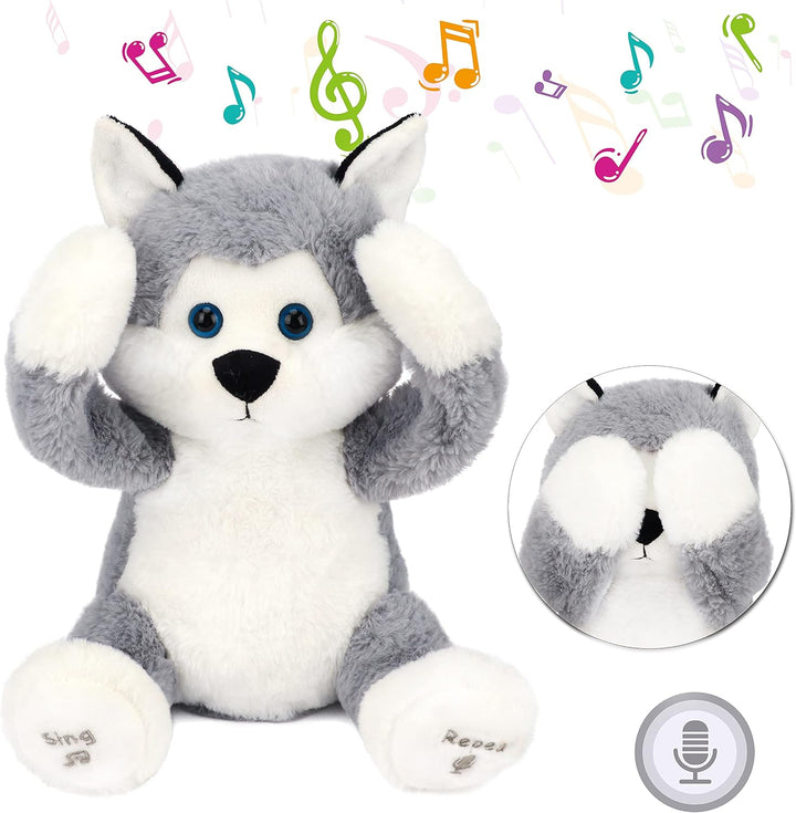 Hopearl Peek A Boo Husky Interactive Repeats What You Say - Juguete...