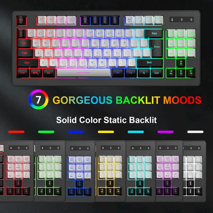 Combo de teclado y mouse para juegos BlueFinger inalámbrico, baterí...