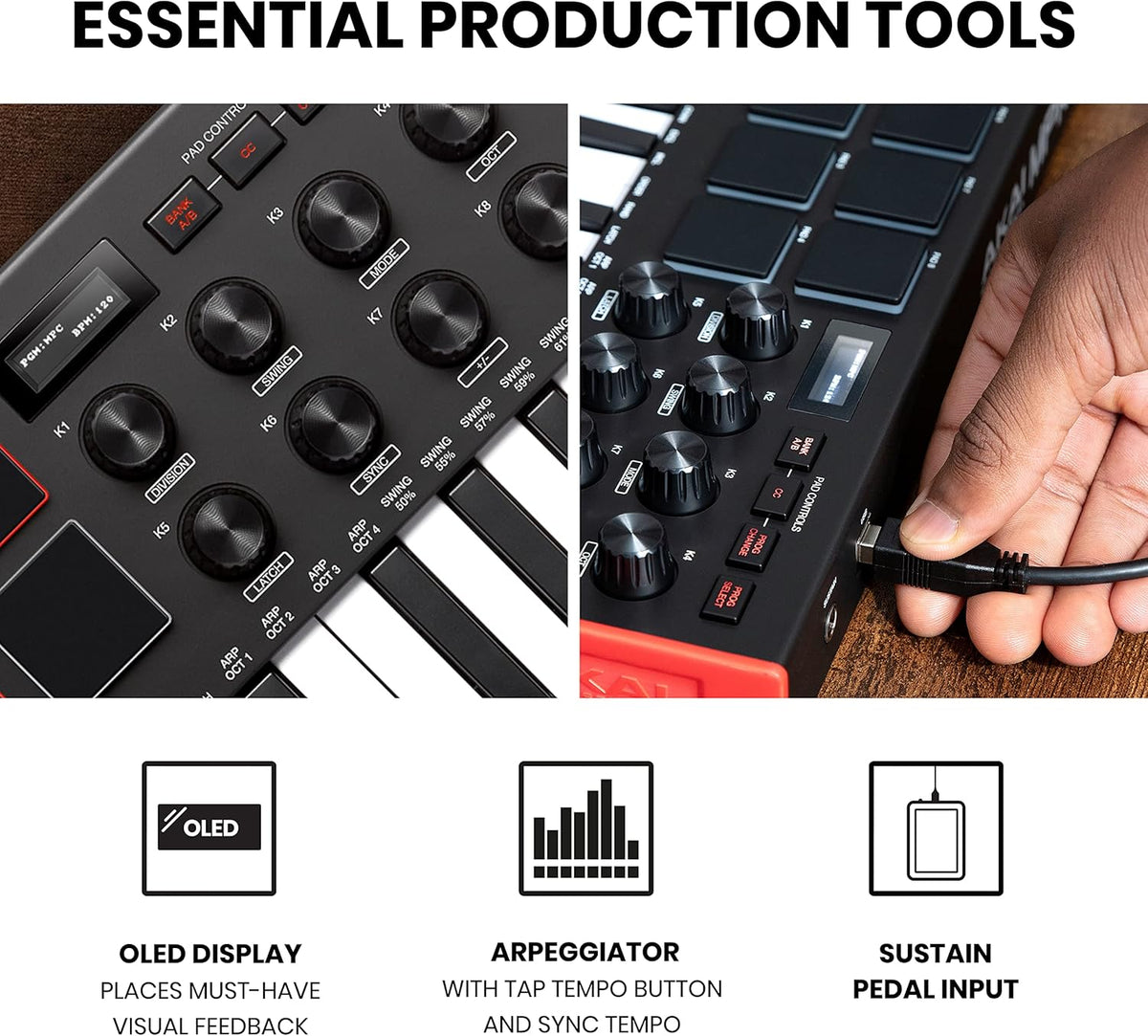 Paquete de estudio de grabación - Controlador de teclado MIDI USB A...