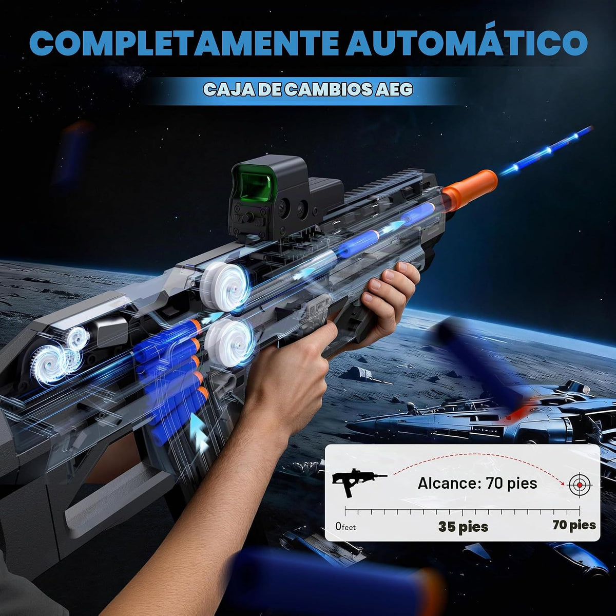 SOFITEN Pistola de juguete eléctrica potente rifle de francotirador automático con bala suave, equipado con alcance, 2 cargadores extendidos (*18), chaleco táctico, regalos de cumpleaños de Navidad y Año Nuevo para niños, adolescentes y adultos