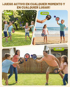 Juego de pelota para lanzar y atrapar, guante de béisbol 2 en 1 para niños pequeños y tablero objetivo, juguete pegajoso para atrapar juguetes al aire libre, juegos al aire libre, patio trasero, playa