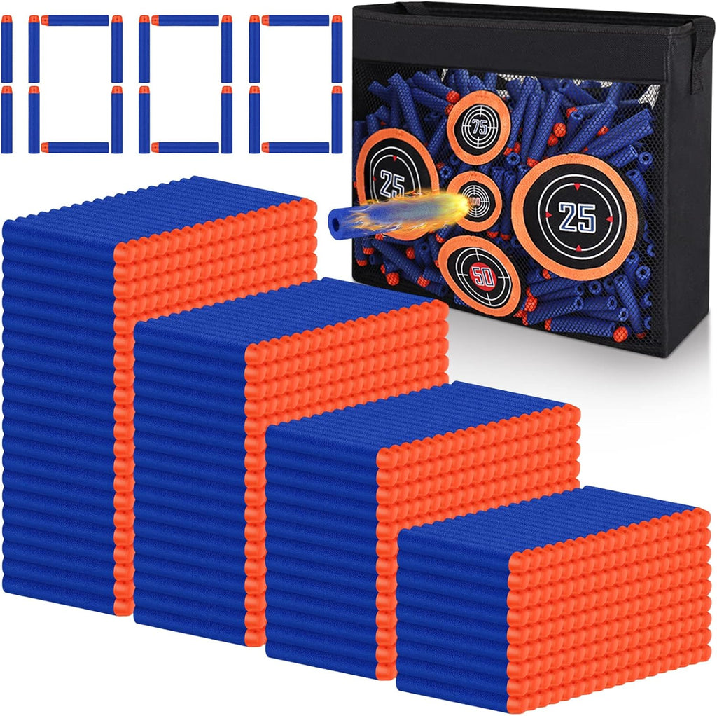1000 unidades de munición, Dardos de recambio para Nerf N-Strike Elite Series, munición a granel compatible para Nerf Party con bolsa de práctica de tiro portátil y objetivo de malla