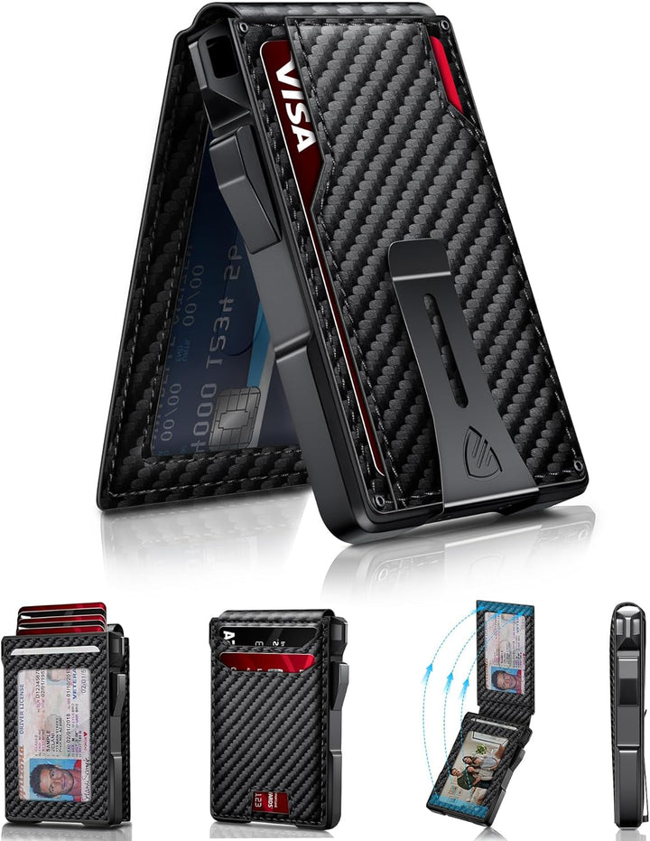 RUNBOX Cartera minimalista para hombre con capacidad para 14 tarjet...
