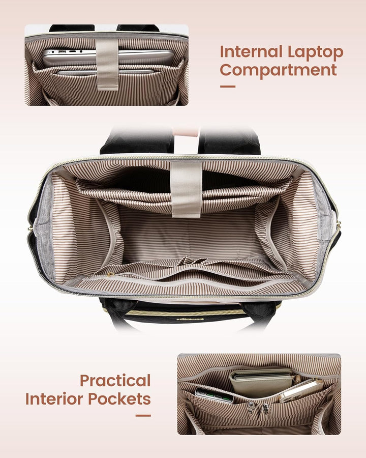 LOVEVOOK Mochila para laptop para mujer, 15.6 pulgadas, impermeable...
