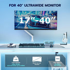 ARES WING Soporte de pared para monitor único ultraancho de 17-40 pulgadas