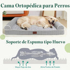 Camas ortopédicas para perros grandes, tapete de espuma para mascotas forrado impermeable con funda extraíble y lavable y parte inferior antideslizante, sofá cama para perros