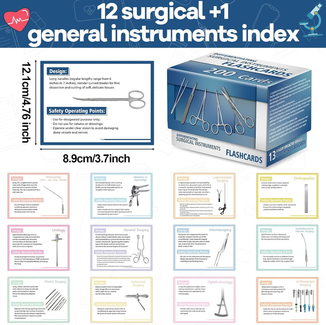 200 instrumentos quirúrgicos 13 especialidades CST y CRCST