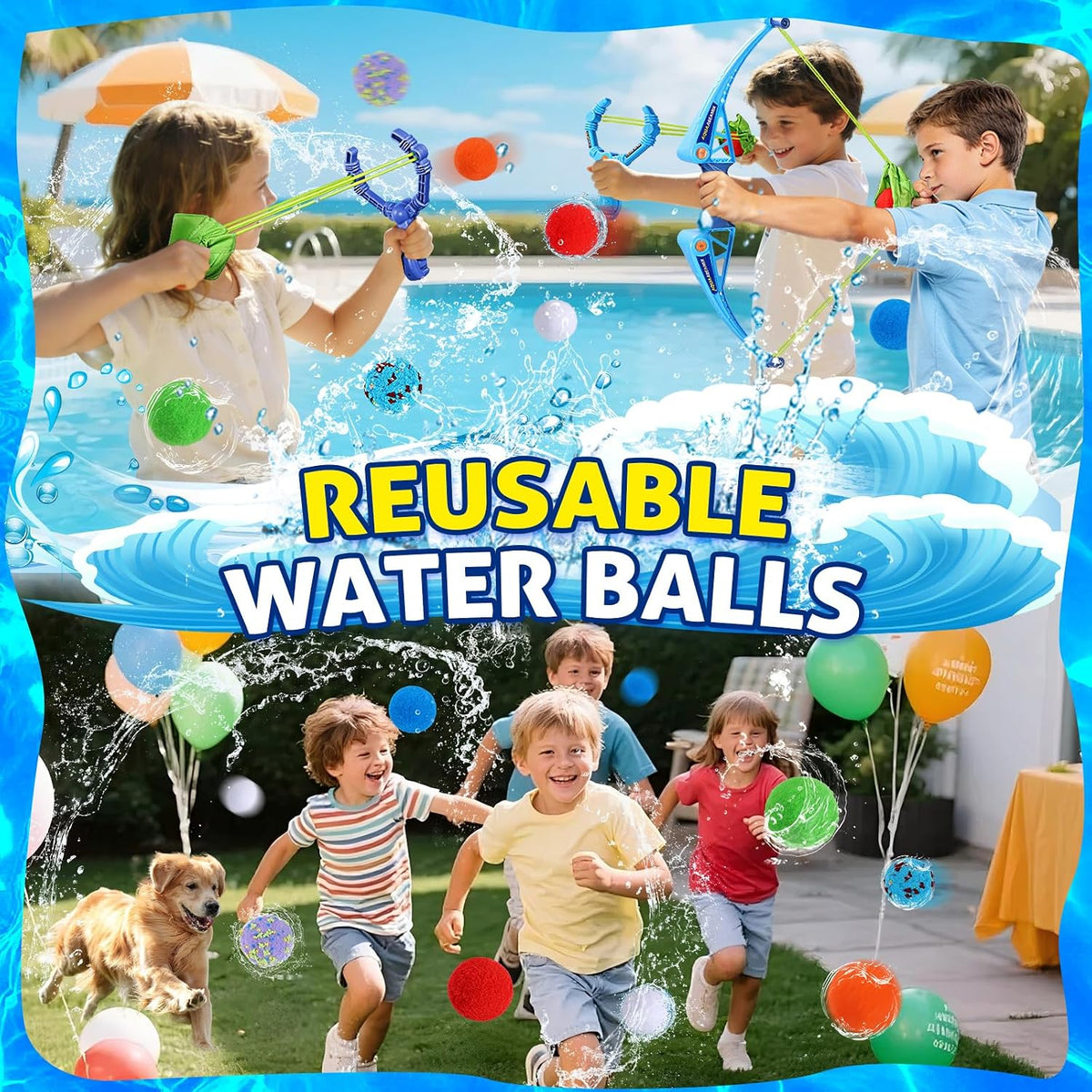 Juego de globos de agua reutilizables para niños al aire libre, juego de